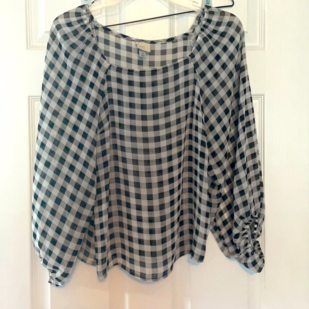 A new day sheer checkered blouse